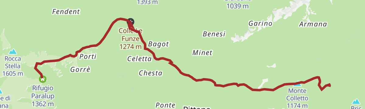 Route map: Curnis Auta: Tappa 7 Rifugio Paraloup
